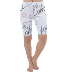 Seamless Pattern Coffee Text Cropped Leggings 