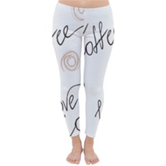 Seamless Pattern Coffee Text Classic Winter Leggings