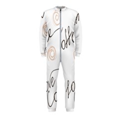 Seamless Pattern Coffee Text Onepiece Jumpsuit (kids)