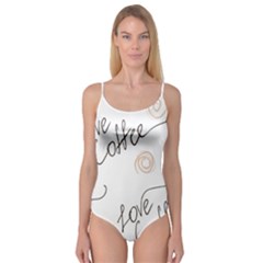 Seamless Pattern Coffee Text Camisole Leotard 