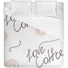 Seamless Pattern Coffee Text Duvet Cover (king Size)