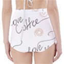 Seamless Pattern Coffee Text High-Waisted Bikini Bottoms View2