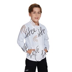 Seamless Pattern Coffee Text Kids  Windbreaker by Maspions