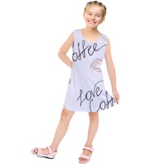 Seamless Pattern Coffee Text Kids  Tunic Dress