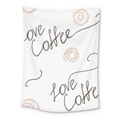 Seamless Pattern Coffee Text Medium Tapestry