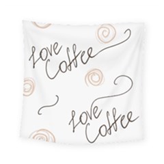 Seamless Pattern Coffee Text Square Tapestry (small)