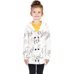 Seamless Pattern Coffee Text Kids  Double Breasted Button Coat by Maspions