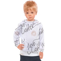 Seamless Pattern Coffee Text Kids  Hooded Pullover by Maspions