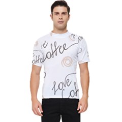 Seamless Pattern Coffee Text Men s Short Sleeve Rash Guard