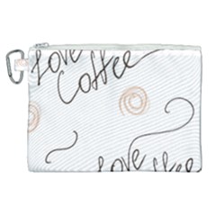 Seamless Pattern Coffee Text Canvas Cosmetic Bag (xl)