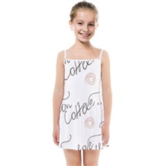 Seamless Pattern Coffee Text Kids  Summer Sun Dress