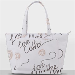 Seamless Pattern Coffee Text Back Pocket Shoulder Bag 