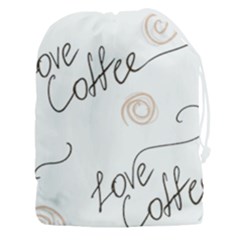 Seamless Pattern Coffee Text Drawstring Pouch (3xl)