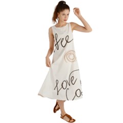 Seamless Pattern Coffee Text Summer Maxi Dress