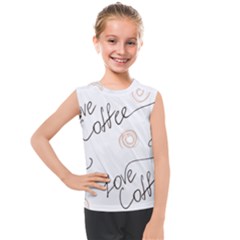 Seamless Pattern Coffee Text Kids  Mesh Tank Top by Maspions