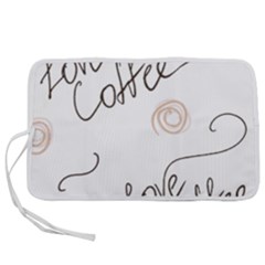 Seamless Pattern Coffee Text Pen Storage Case (l)