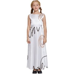 Seamless Pattern Coffee Text Kids  Satin Sleeveless Maxi Dress