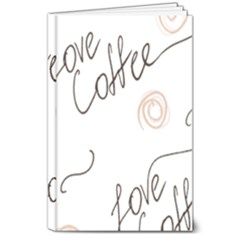 Seamless Pattern Coffee Text 8  X 10  Hardcover Notebook by Maspions