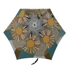 Boho Leaves Botanical Retro Vintage Mini Folding Umbrellas