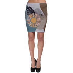 Boho Leaves Botanical Retro Vintage Bodycon Skirt