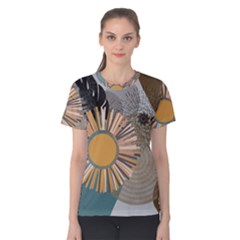 Boho Leaves Botanical Retro Vintage Women s Cotton T-shirt