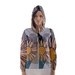 Boho Leaves Botanical Retro Vintage Women s Hooded Windbreaker