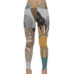 Boho Leaves Botanical Retro Vintage Classic Yoga Leggings by Maspions