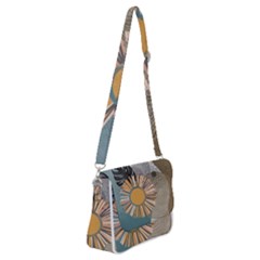 Boho Leaves Botanical Retro Vintage Shoulder Bag With Back Zipper