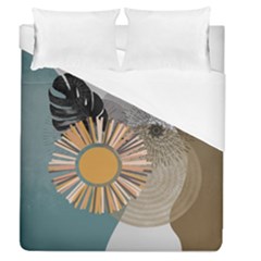 Boho Leaves Botanical Retro Vintage Duvet Cover (queen Size)