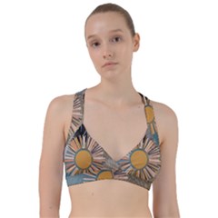 Boho Leaves Botanical Retro Vintage Sweetheart Sports Bra by Maspions