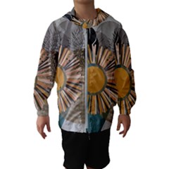 Boho Leaves Botanical Retro Vintage Kids  Hooded Windbreaker