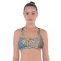 Boho Leaves Botanical Retro Vintage Cross Back Sports Bra View1