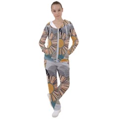 Boho Leaves Botanical Retro Vintage Women s Tracksuit by Maspions