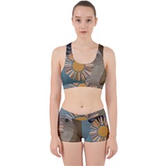 Boho Leaves Botanical Retro Vintage Work It Out Gym Set by Maspions