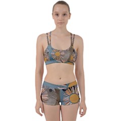 Boho Leaves Botanical Retro Vintage Perfect Fit Gym Set