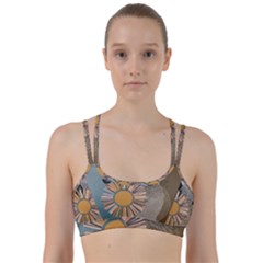 Boho Leaves Botanical Retro Vintage Line Them Up Sports Bra by Maspions