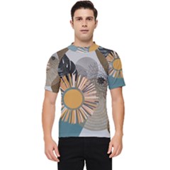 Boho Leaves Botanical Retro Vintage Men s Short Sleeve Rash Guard by Maspions