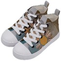 Boho Leaves Botanical Retro Vintage Kids  Mid-Top Canvas Sneakers View2