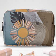 Boho Leaves Botanical Retro Vintage Make Up Pouch (medium)