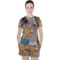 Boho Leaves Botanical Retro Vintage Women s T-Shirt and Shorts Set View1