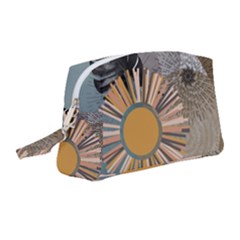 Boho Leaves Botanical Retro Vintage Wristlet Pouch Bag (medium)