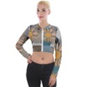 Boho Leaves Botanical Retro Vintage Long Sleeve Cropped Velvet Jacket View1