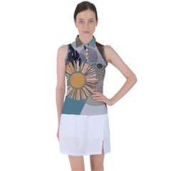 Boho Leaves Botanical Retro Vintage Women s Sleeveless Polo T-shirt by Maspions