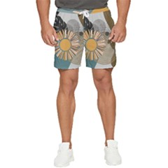 Boho Leaves Botanical Retro Vintage Men s Runner Shorts by Maspions