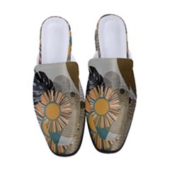 Boho Leaves Botanical Retro Vintage Women s Classic Backless Heels