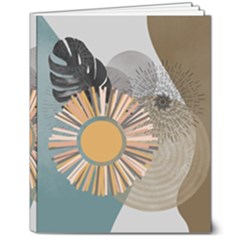 Boho Leaves Botanical Retro Vintage 8  X 10  Softcover Notebook