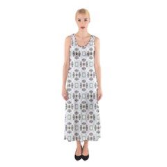 Background Pattern Retro Vintage Sleeveless Maxi Dress