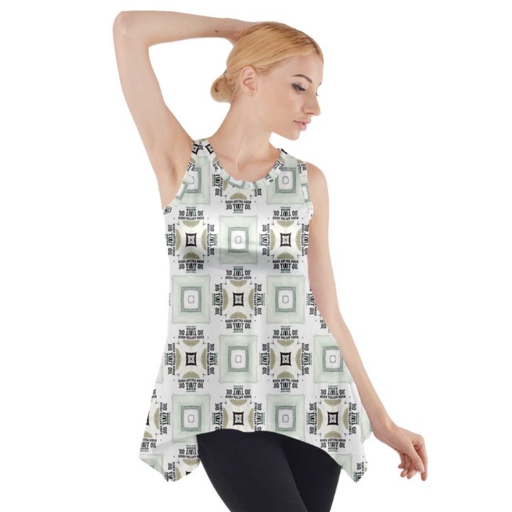 Background Pattern Retro Vintage Side Drop Tank Tunic