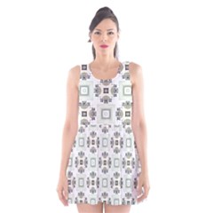 Background Pattern Retro Vintage Scoop Neck Skater Dress