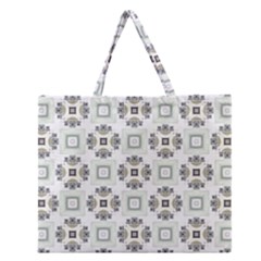 Background Pattern Retro Vintage Zipper Large Tote Bag